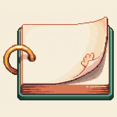 Pixel-art illustration: a binder of vendor proposals and contracts